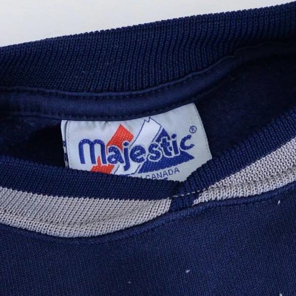 Vintage Majestic Dallas Cowboys Nfl Navy Gray Embroidered Pullover Sweater L - Picture 10 of 10